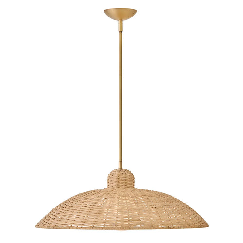 Pismo Woven Shade Pendant Brass