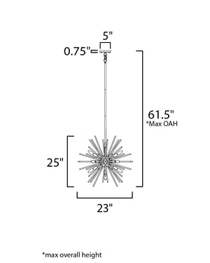 Polaris 12 Light Chandelier Polished Chrome