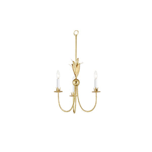 Paloma 3 Light Chandelier Gold
