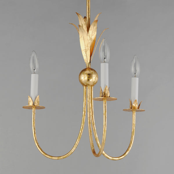Paloma 3 Light Chandelier Gold