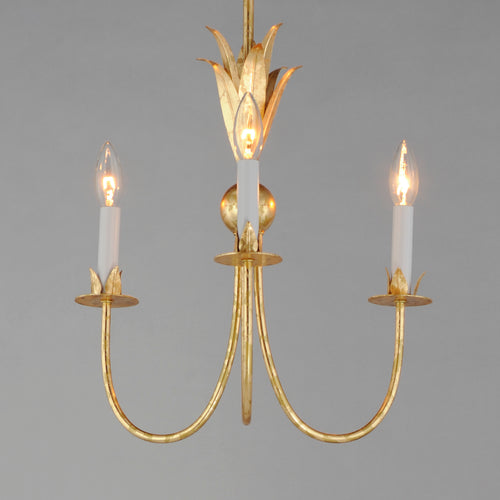 Paloma 3 Light Chandelier Gold