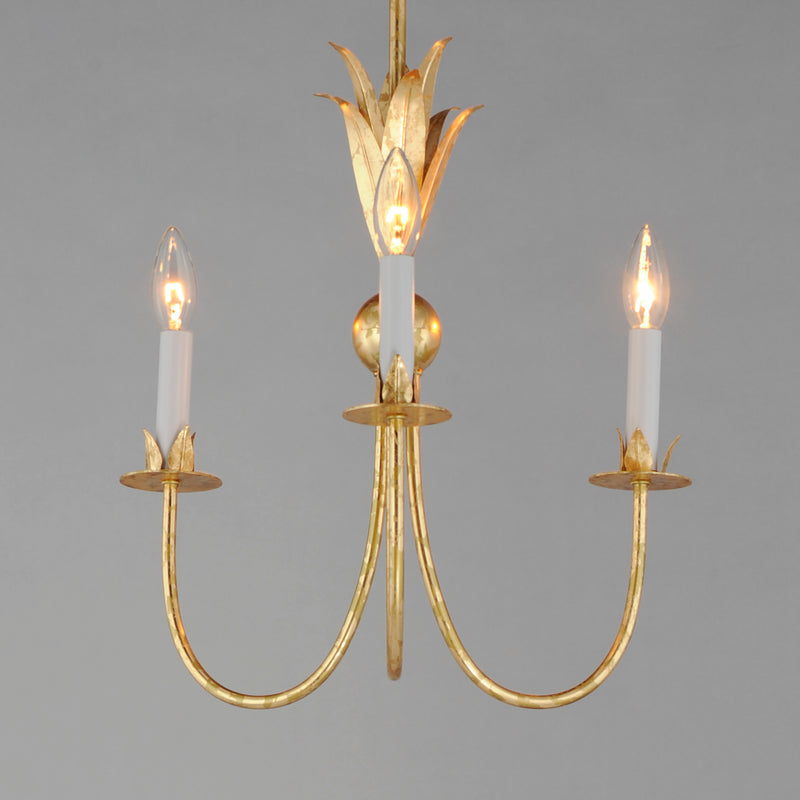 Paloma 3 Light Chandelier Gold
