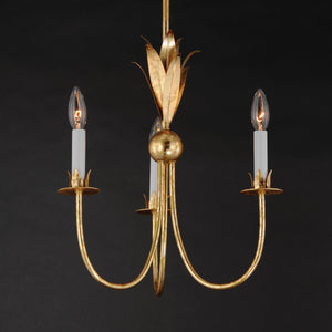 Paloma 3 Light Chandelier Gold