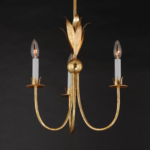 Paloma 3 Light Chandelier Gold
