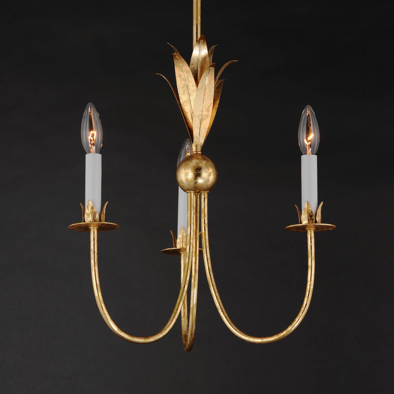 Paloma 3 Light Chandelier Gold