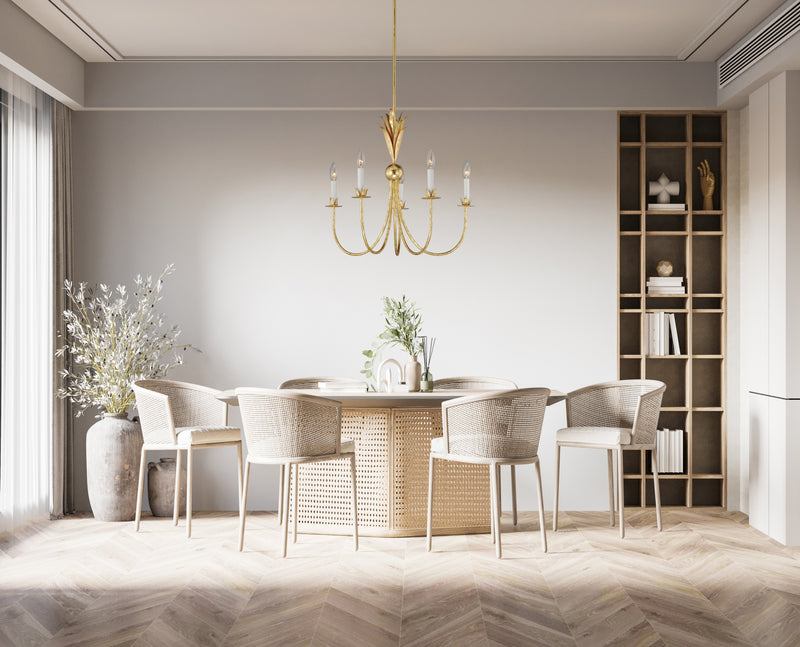 Paloma 5 Light Chandelier Gold
