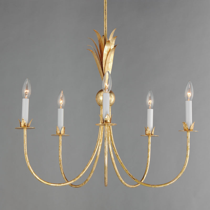 Paloma 5 Light Chandelier Gold