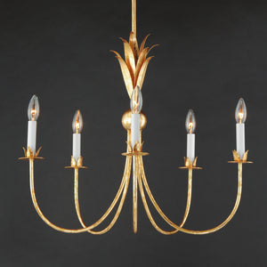 Paloma 5 Light Chandelier Gold