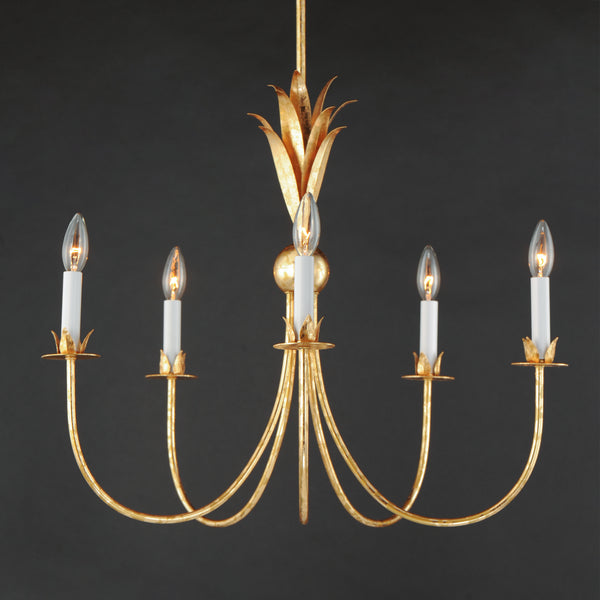 Paloma 5 Light Chandelier Gold