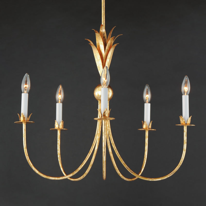 Paloma 5 Light Chandelier Gold