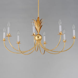 Paloma 8 Light Chandelier Gold