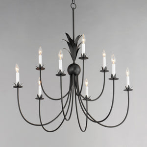 Paloma 9 Light Chandelier Steel