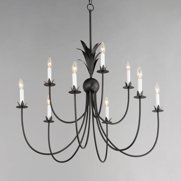 Paloma 9 Light Chandelier Steel