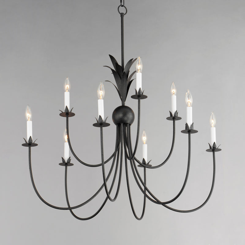 Paloma 9 Light Chandelier Steel