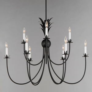 Paloma 9 Light Chandelier Steel
