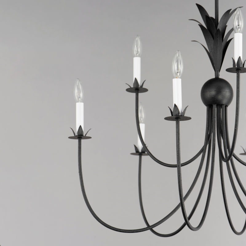 Paloma 9 Light Chandelier Steel