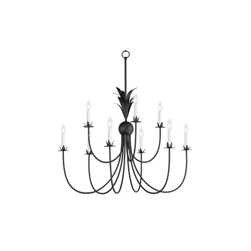 Paloma 9 Light Chandelier Steel
