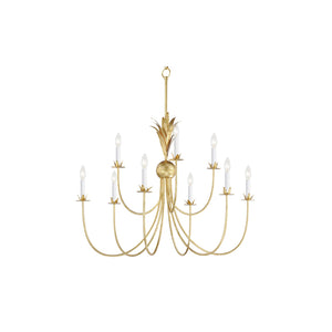 Paloma 9 Light Chandelier Gold