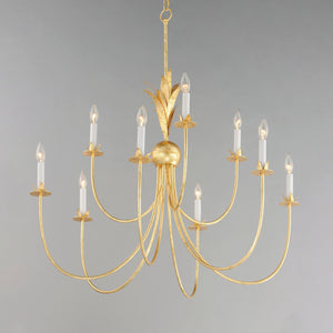 Paloma 9 Light Chandelier Gold