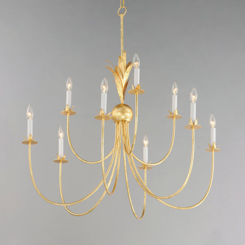 Paloma 9 Light Chandelier Gold