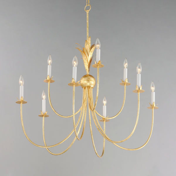 Paloma 9 Light Chandelier Gold