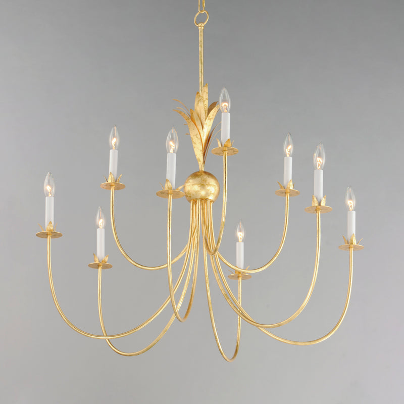 Paloma 9 Light Chandelier Gold