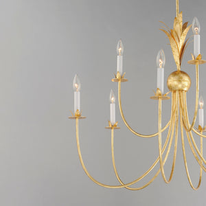 Paloma 9 Light Chandelier Gold