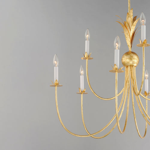Paloma 9 Light Chandelier Gold