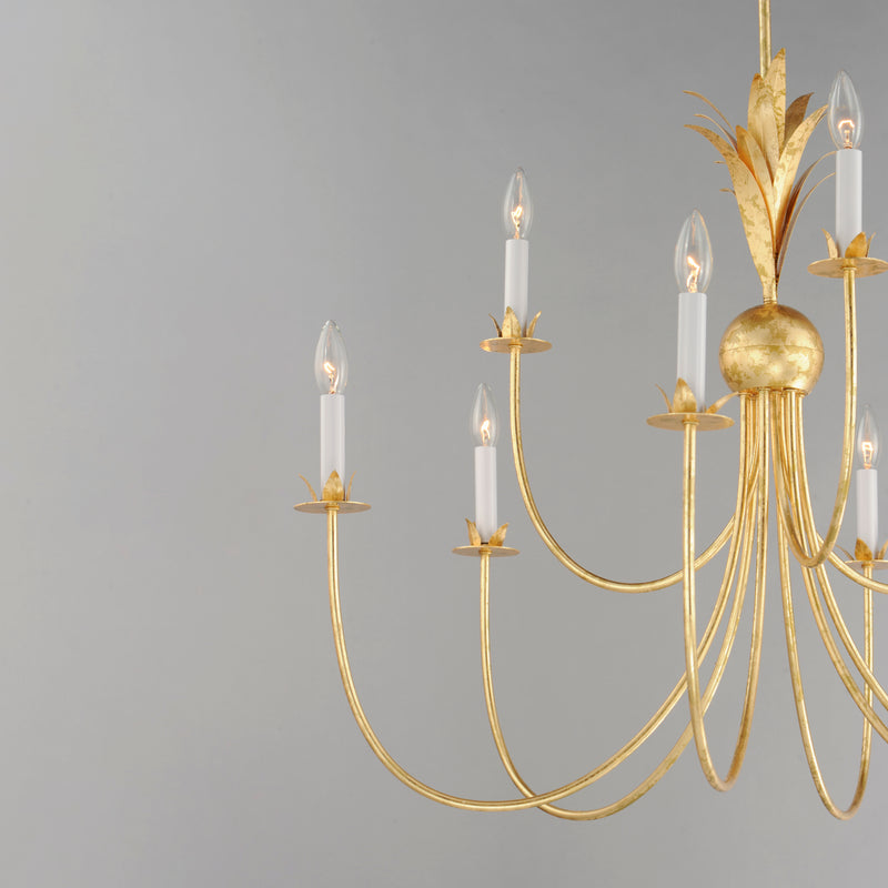 Paloma 9 Light Chandelier Gold