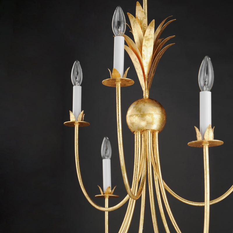 Paloma 9 Light Chandelier Gold