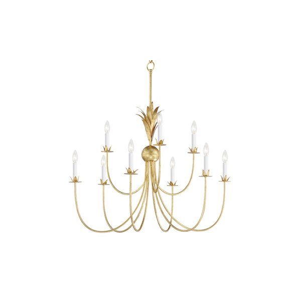 Paloma 9 Light Chandelier Gold