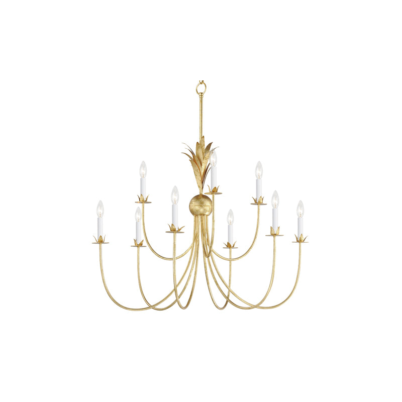Paloma 9 Light Chandelier Gold