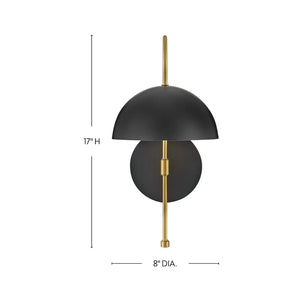 Lou Single Sconce Black