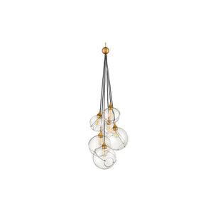 Skye 6 Light Chandelier Brass