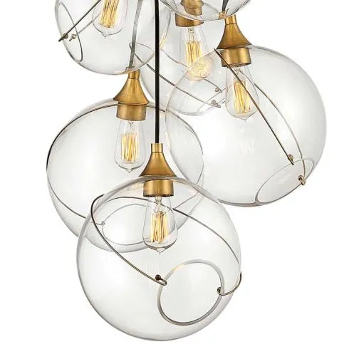 Skye 6 Light Chandelier Brass