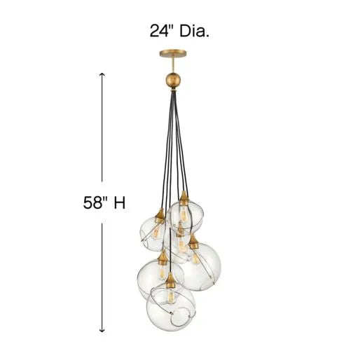 Skye 6 Light Chandelier Brass