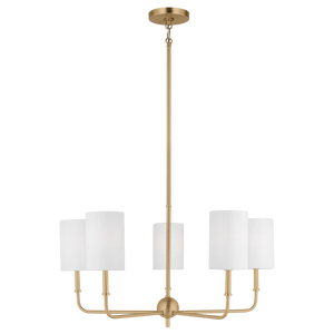 Foxdale Five Light Chandelier Brass
