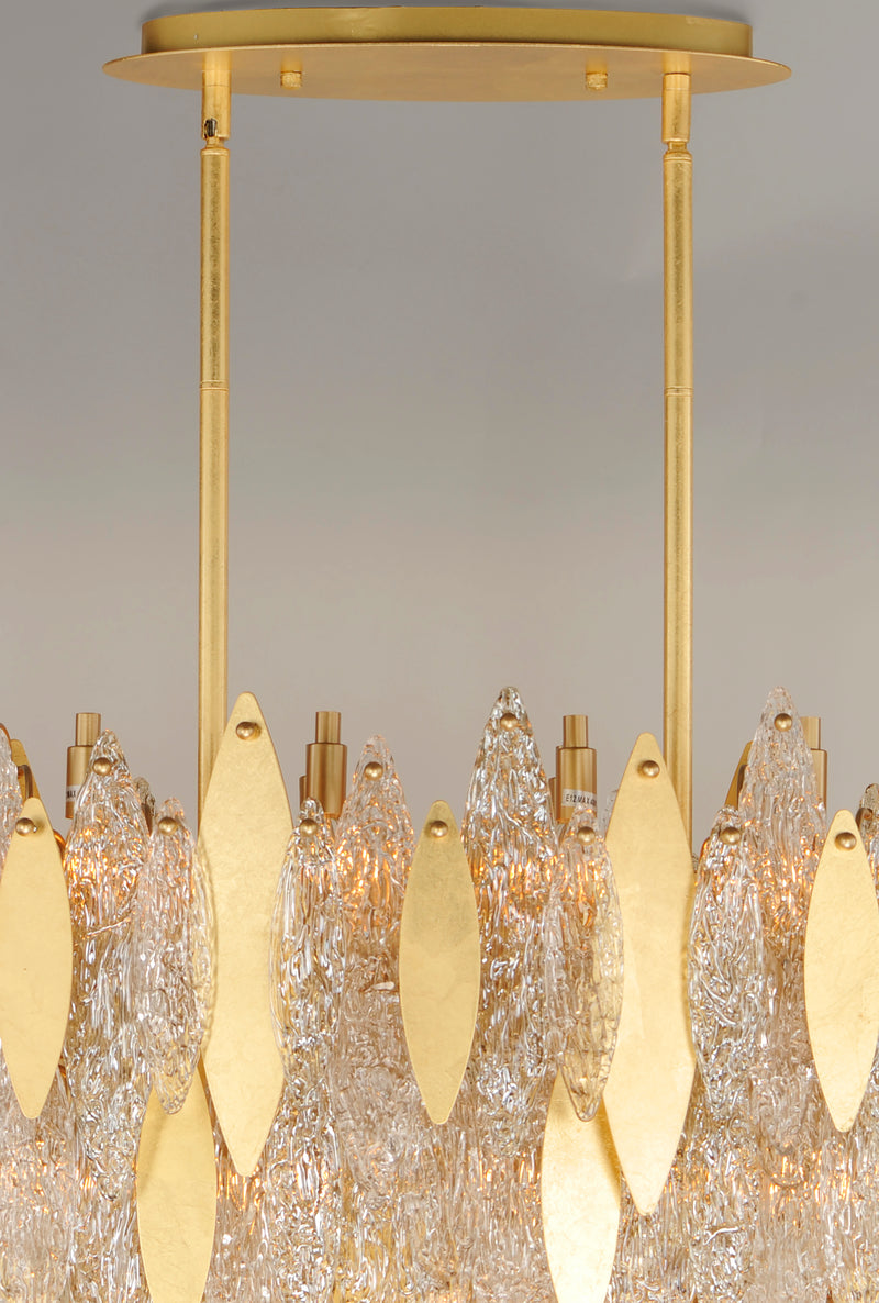 Majestic 18 Light Linear Chandelier Gold