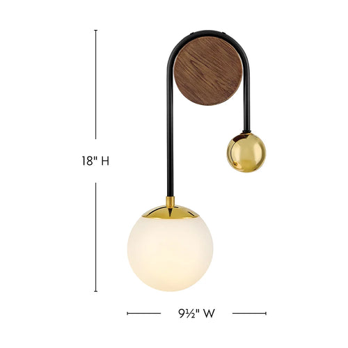 Auggie Single Globe Sconce Brass