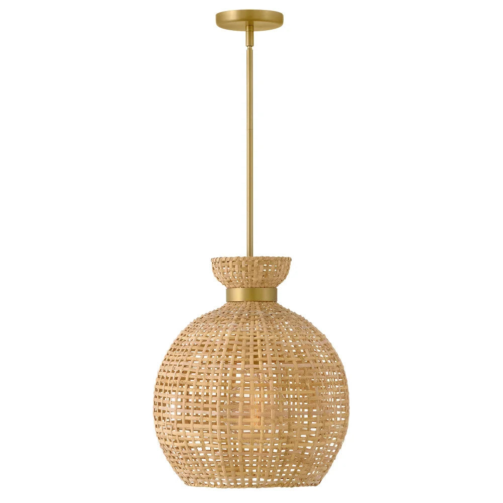 Effie Woven Shade Pendant Brass