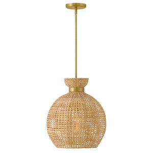 Effie Woven Shade Pendant Brass