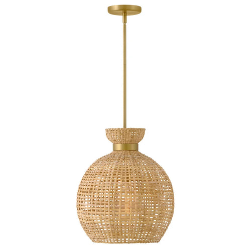 Effie Woven Shade Pendant Brass