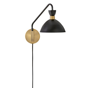 Simon Medium Single Sconce Black