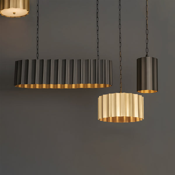 Allegra Linear Pendant Gunmetal
