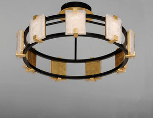 Radiant 9 Light Flush Mount Black/Gold