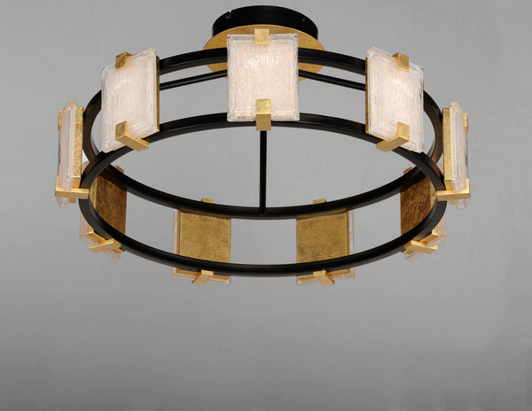 Radiant 9 Light Flush Mount Black/Gold