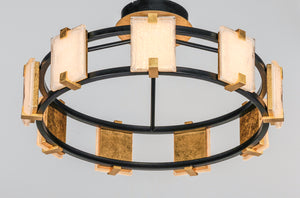 Radiant 9 Light Flush Mount Black/Gold