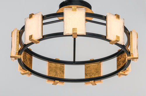 Radiant 9 Light Flush Mount Black/Gold