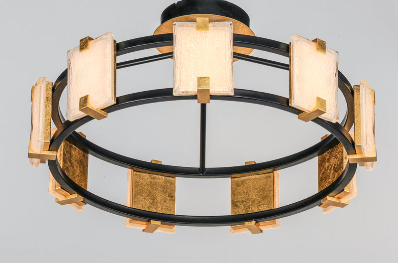 Radiant 9 Light Flush Mount Black/Gold