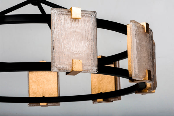 Radiant 9 Light Chandelier Black/Gold